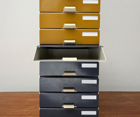 Mid-Century German Space Age Modular Paper Office Tray Container from Helit, 1960s, Set of 9-UAH-1768619