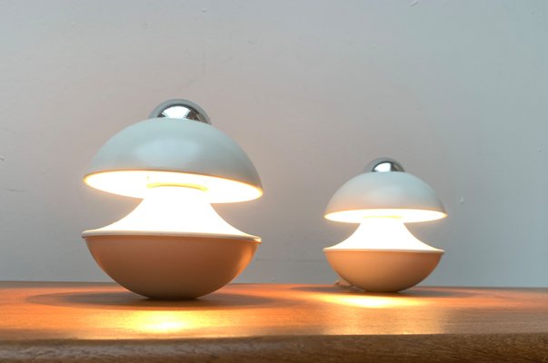 Mid-Century German Space Age Mushroom Table or Wall Lamp by Klaus Hempel for Kaiser Leuchten, 1970s, Set of 2-UAH-1299737