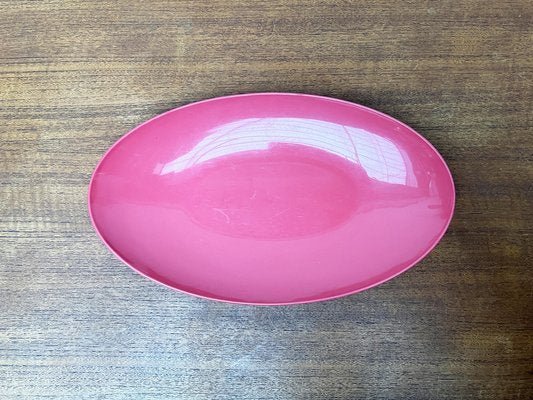 Mid-Century German Space Age Pink Plastic Bowl Plate from Revolit, 1960s-UAH-1796541