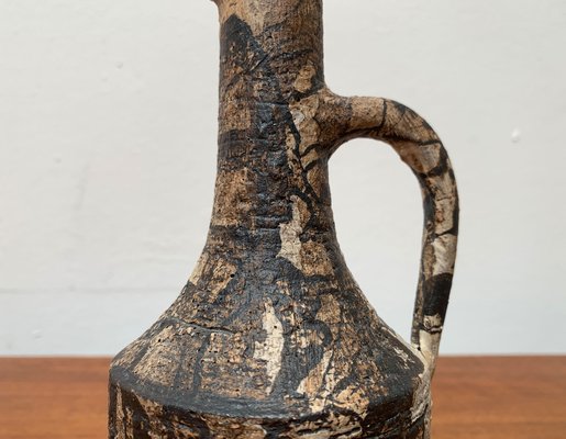 Mid-Century German Studio Pottery Brutalist Carafe Vase by Gerhard Liebenthron, 1976s-UAH-1334583