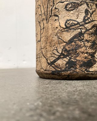 Mid-Century German Studio Pottery Brutalist Floor Vase by Gerhard Liebenthron, 1977-UAH-1293546