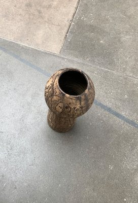 Mid-Century German Studio Pottery Brutalist Floor Vase by Gerhard Liebenthron, 1977-UAH-1293546