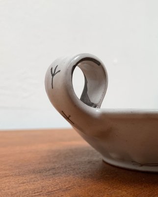 Mid-Century German Studio Pottery Candle Holder with Bird Design from Töpferei Bücking Börnsen, 1960s-UAH-1193961