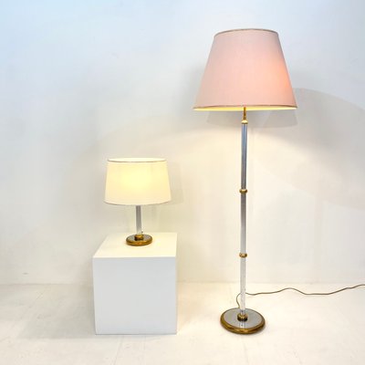 Mid-Century German Table Lamp in Chrome and Brass from Aro-Leuchte, 1971-FB-1005547