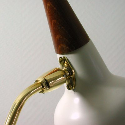 Mid-Century German Teak and Brass Table Desk Lamp from Kaiser Leuchten, 1950s-OE-897824