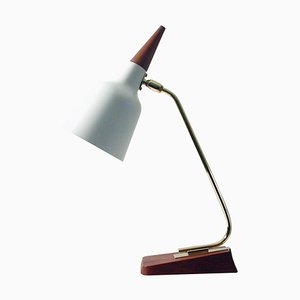 Mid-Century German Teak and Brass Table Desk Lamp from Kaiser Leuchten, 1950s-OE-897824