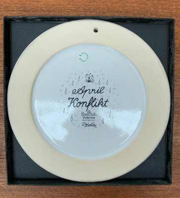 Mid-Century German White Calendar Wall Plate Plaque by Bjørn Wiinblad for Rosenthal-UAH-1029617