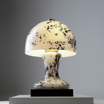 Mid-Century German White Hand-Blown Heavy Glass Table Lamp from Süssmuth, 1960s-QBR-1091956