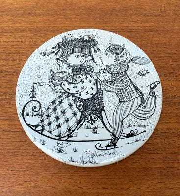 Mid-Century German White January Calendar Wall Plate Plaque by Bjørn Wiinblad for Rosenthal-UAH-1113428