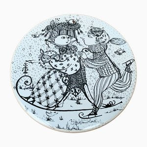 Mid-Century German White January Calendar Wall Plate Plaque by Bjørn Wiinblad for Rosenthal-UAH-1113428