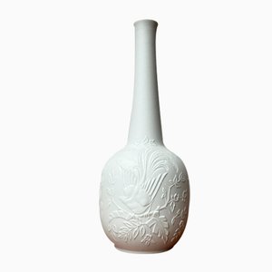 Mid-Century German White Porcelain Vase with Bird Design from Kaiser, 1960s-UAH-1782841