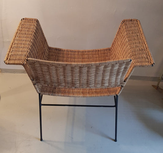 Mid-Century German Wicker Armchair by Herta Maria Witzemann for Erwin Behr, 1960s