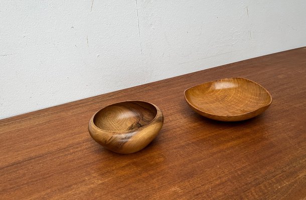 Mid-Century German Wooden Bowls, 1960s, Set of 2-UAH-1796953