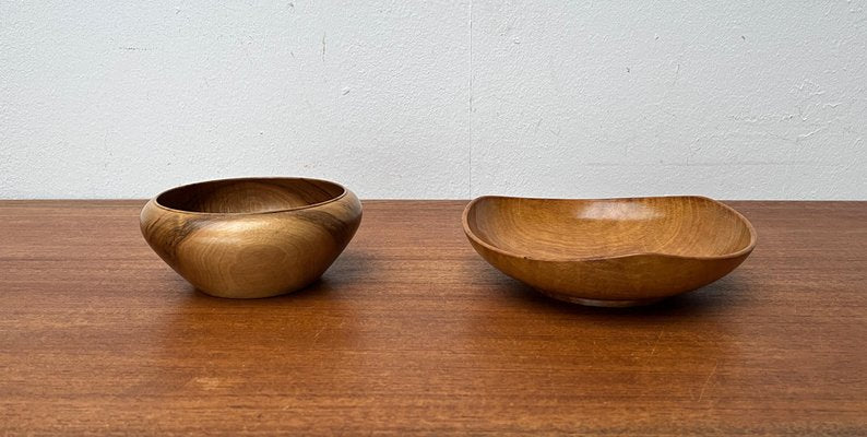 Mid-Century German Wooden Bowls, 1960s, Set of 2-UAH-1796953