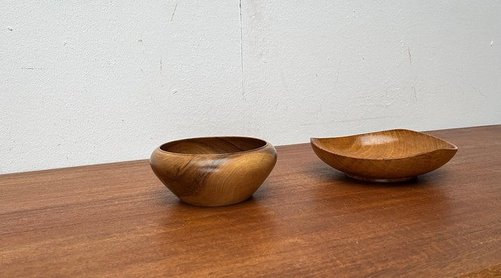 Mid-Century German Wooden Bowls, 1960s, Set of 2-UAH-1796953