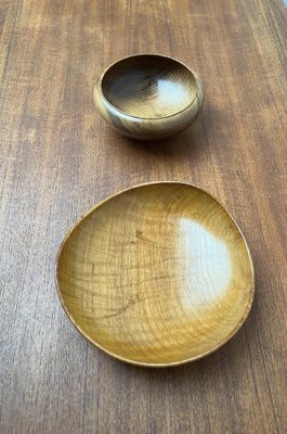 Mid-Century German Wooden Bowls, 1960s, Set of 2-UAH-1796953