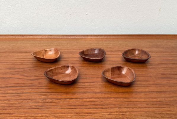 Mid-Century German Wooden Bowls, 1960s, Set of 5-UAH-1377559