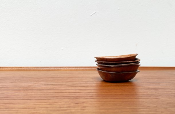 Mid-Century German Wooden Bowls, 1960s, Set of 5-UAH-1377559