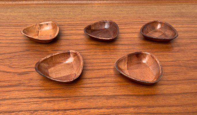 Mid-Century German Wooden Bowls, 1960s, Set of 5-UAH-1377559