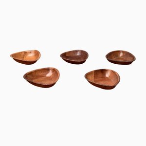 Mid-Century German Wooden Bowls, 1960s, Set of 5-UAH-1377559