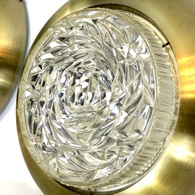 Mid-Century Gilt and Glass Ceiling Lamps or Sconces from Stilux Milano, Set of 2-OT-1083209