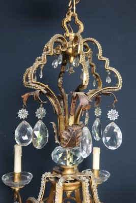 Mid-Century Gilt Iron Chandelier, 1950s-WSV-1813734