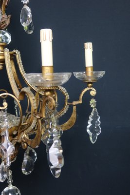 Mid-Century Gilt Iron Chandelier, 1950s-WSV-1813734