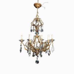 Mid-Century Gilt Iron Chandelier, 1950s-WSV-1813734