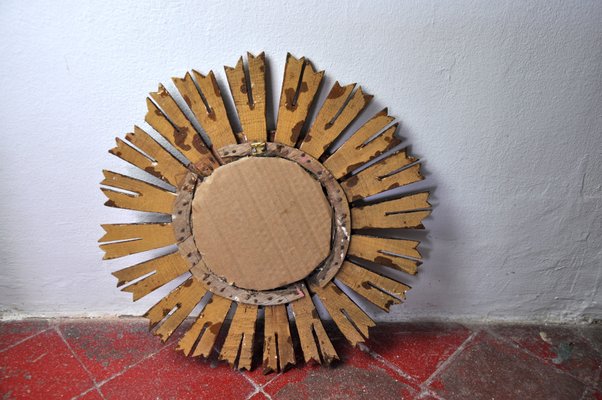 Mid-Century Gilt Wood Sun Mirror, 1950s-EJE-1373458