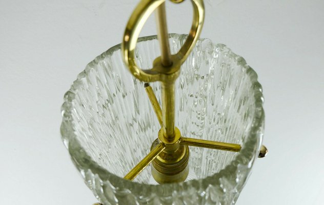 Mid-Century Glass and Brass Chandelier by J. T. Kalmar for Kalmar Franken KG, 1950s-FH-594295