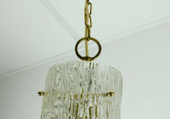 Mid-Century Glass and Brass Chandelier by J. T. Kalmar for Kalmar Franken KG, 1950s-FH-594295