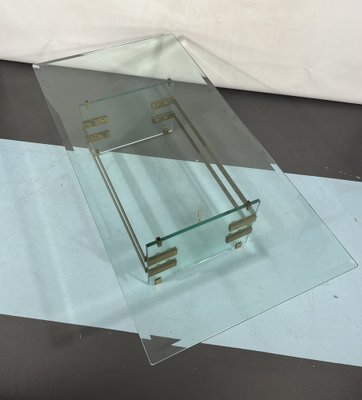 Mid-Century Glass and Brass Coffee Table from Fontana Arte, Italy, 1970s-OT-1286670