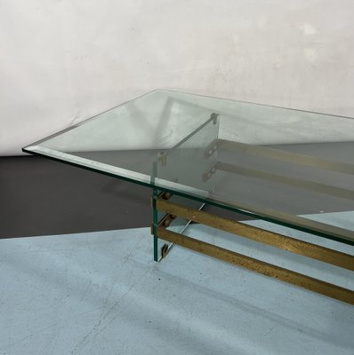 Mid-Century Glass and Brass Coffee Table from Fontana Arte, Italy, 1970s-OT-1286670