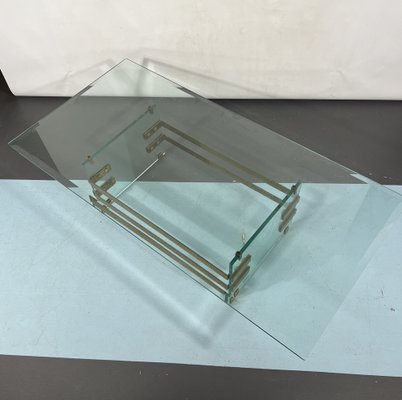 Mid-Century Glass and Brass Coffee Table from Fontana Arte, Italy, 1970s-OT-1286670