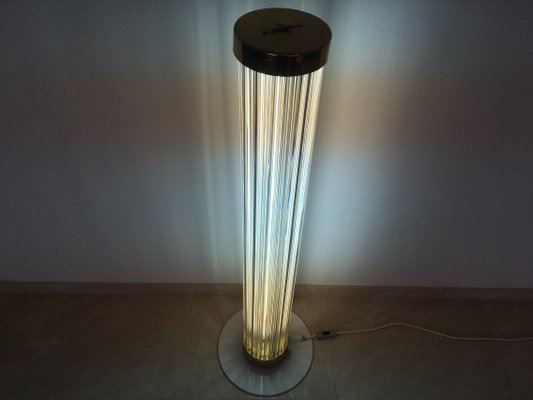 Mid-Century Glass and Brass Floor Lamp from Kamenický Šenov, 1960s-TZ-557392