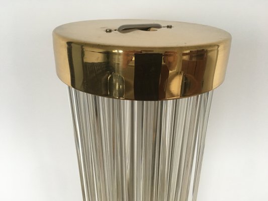 Mid-Century Glass and Brass Floor Lamp from Kamenický Šenov, 1960s-TZ-557392