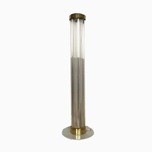 Mid-Century Glass and Brass Floor Lamp from Kamenický Šenov, 1960s-TZ-557392