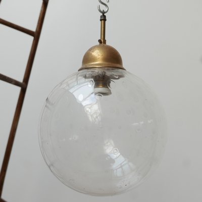 Mid-Century Glass and Brass Pendant Lamp-JRP-988014