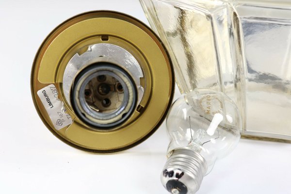 Mid-Century Glass and Brass Pendant Lamp from Limburg, 1960s-FUP-659636