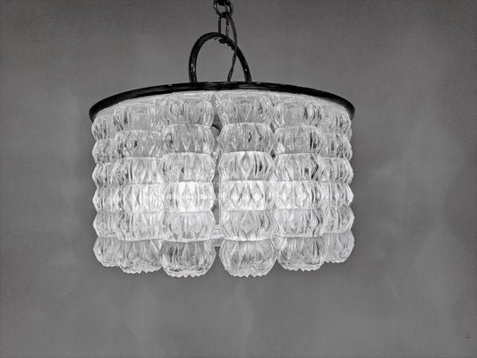 Mid-Century Glass and Chrome Chandelier, 1960s-IRH-1009153