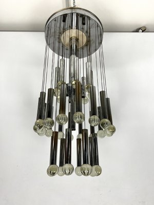 Mid-Century Glass and Chrome Chandelier by Sciolari, Italy, 1960s-OT-1720110