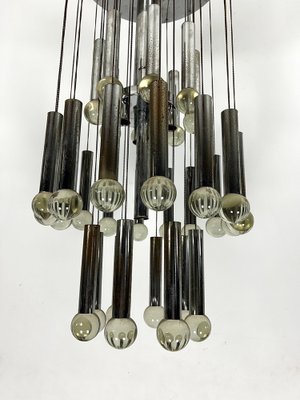 Mid-Century Glass and Chrome Chandelier by Sciolari, Italy, 1960s-OT-1720110