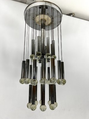 Mid-Century Glass and Chrome Chandelier by Sciolari, Italy, 1960s-OT-1720110