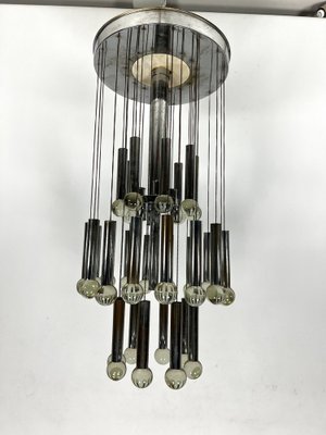 Mid-Century Glass and Chrome Chandelier by Sciolari, Italy, 1960s-OT-1720110