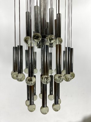 Mid-Century Glass and Chrome Chandelier by Sciolari, Italy, 1960s-OT-1720110