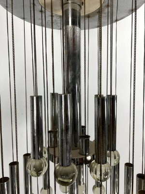 Mid-Century Glass and Chrome Chandelier by Sciolari, Italy, 1960s-OT-1720110