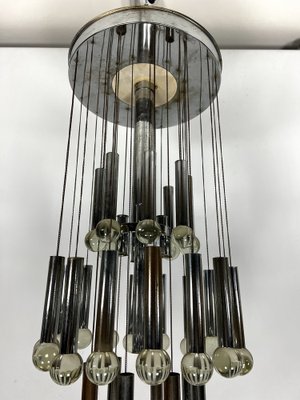 Mid-Century Glass and Chrome Chandelier by Sciolari, Italy, 1960s-OT-1720110