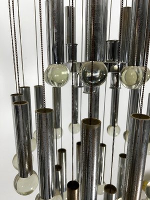 Mid-Century Glass and Chrome Chandelier by Sciolari, Italy, 1960s-OT-1720110