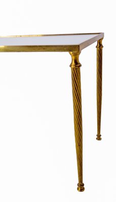 Mid-Century Glass and Gilt Brass Coffee Table with Twisted Legs, France, 1960-RIU-1328428