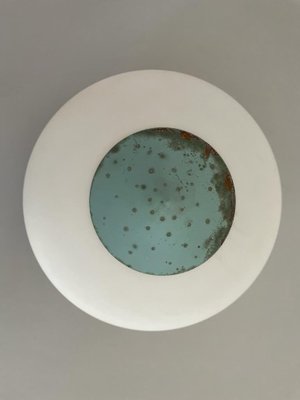 Mid-Century Glass and Turquois Metal Ceiling Lamp by Angelo Lelli for Arredoluce, Italy, 1950s-RDS-1725995